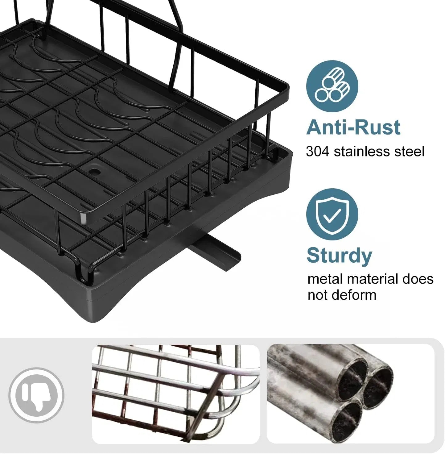 Dish Racks For Kitchen Counter, Stainless Steel Kitchen Dish Drying