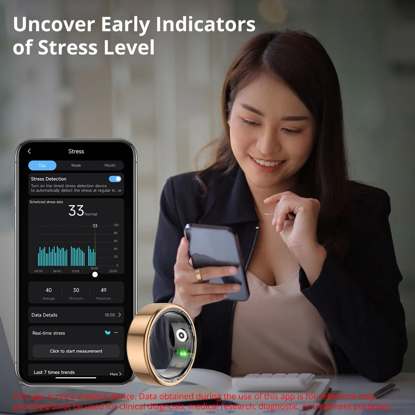 2024 COLMI R02 Smart Ring with Charging Case for Men Women, Battery