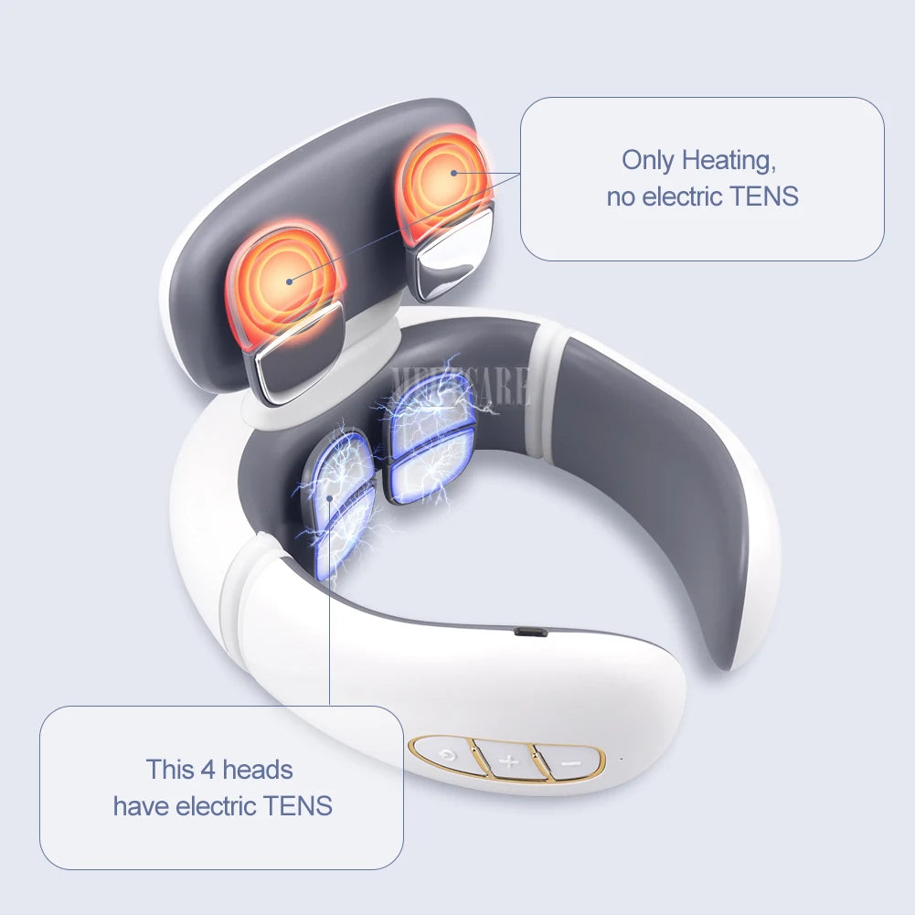 Smart Back Neck Massager with Heating TENS Pulse Cervical Muscle