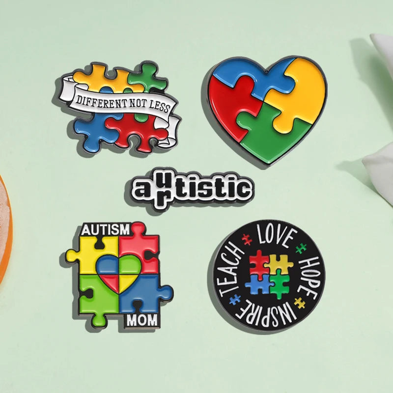 Autism ADHD Enamel Pin Neurospicy Autistic Awareness Puzzle Mental
