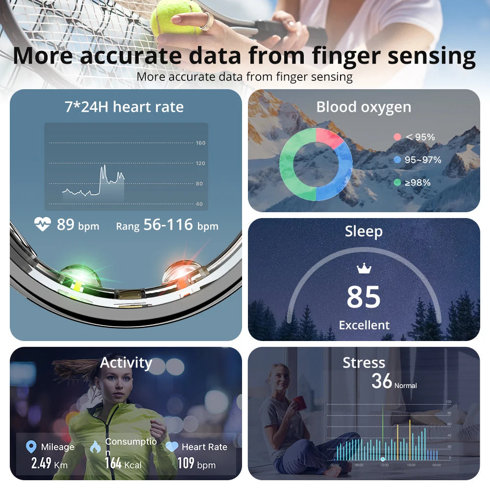 COLMI R10 Smart Ring with Charging Case for Men Women, Health and