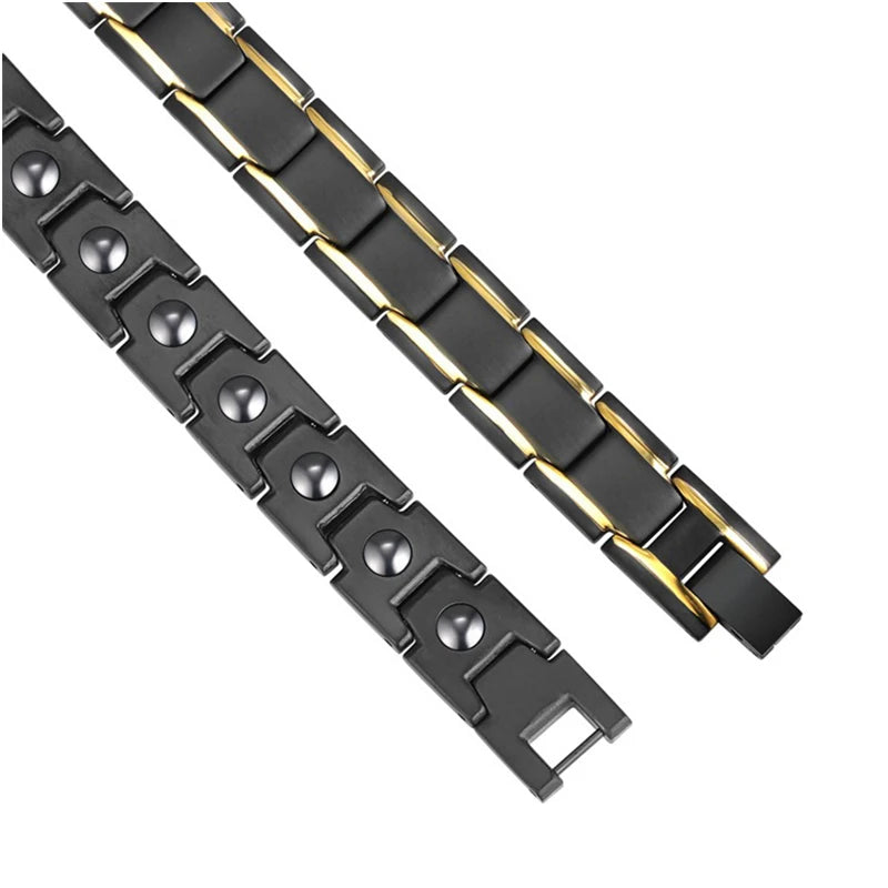New Casual Style Men Magnetic Bracelet Simple Black Stainless Steel