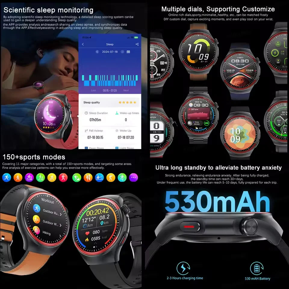 2025 New Nursing Health laser Cure Blood pressure Smart Watch Men
