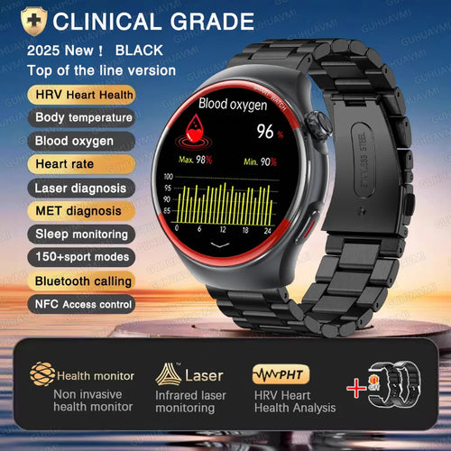 2025 New Nursing Health laser Cure Blood pressure Smart Watch Men