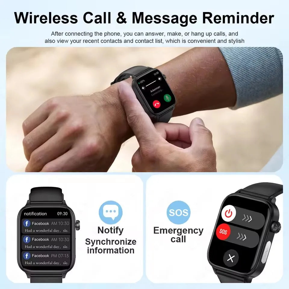 2025 New ECG+PPG+HRV Smart Watch Men Blood Lipid Uric Acid Health