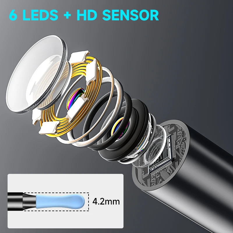 WiFi Visual Ear Scope 4.2mm 1080P Camera with Ear Spoon Base for