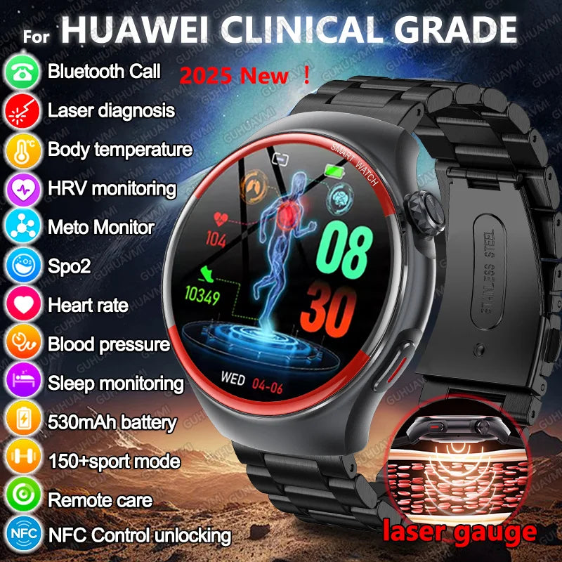 2025 New Nursing Health laser Cure Blood pressure Smart Watch Men