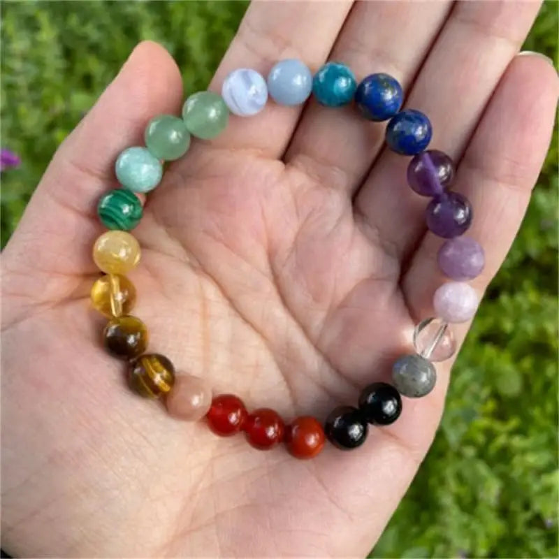 bracelets women healing tiger eyes Amethyst Gemstone 7 chakra beads