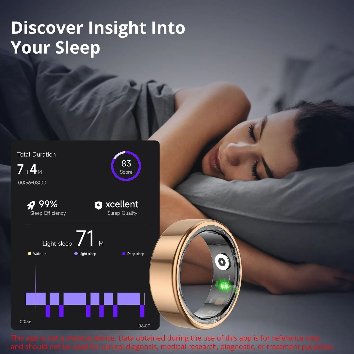 2024 COLMI R02 Smart Ring with Charging Case for Men Women, Battery