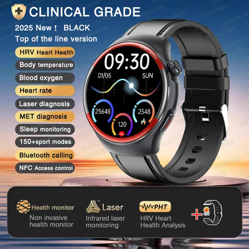 2025 New Nursing Health laser Cure Blood pressure Smart Watch Men
