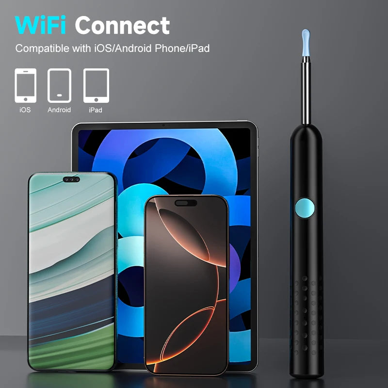 WiFi Visual Ear Scope 4.2mm 1080P Camera with Ear Spoon Base for