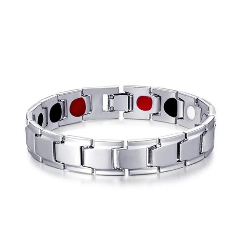 New Casual Style Men Magnetic Bracelet Simple Black Stainless Steel