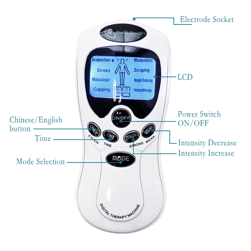 Electric Dual Output Tens Massage Machine Electrical EMS Muscle