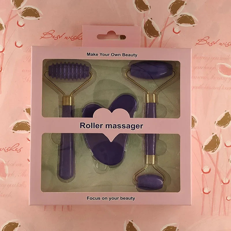 3pcs Set Resin Roller Massager for Face Body Gua Sha Face Care Beauty