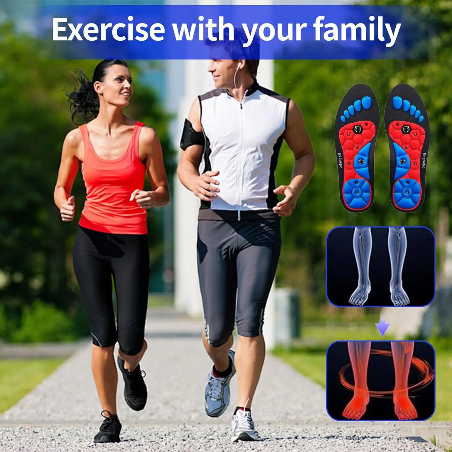 Medical Magnetic Therapy Sports Insoles Massage Foot Weight Loss