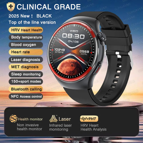 2025 New Nursing Health laser Cure Blood pressure Smart Watch Men