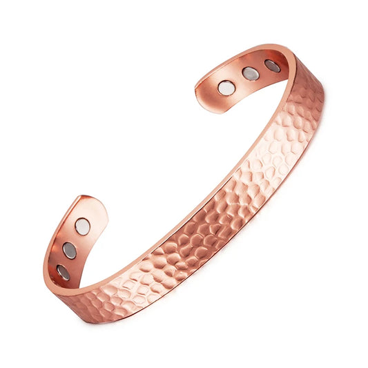 Vintage 99.9% Pure Copper Bracelets for Women Men Rose Color Cuff