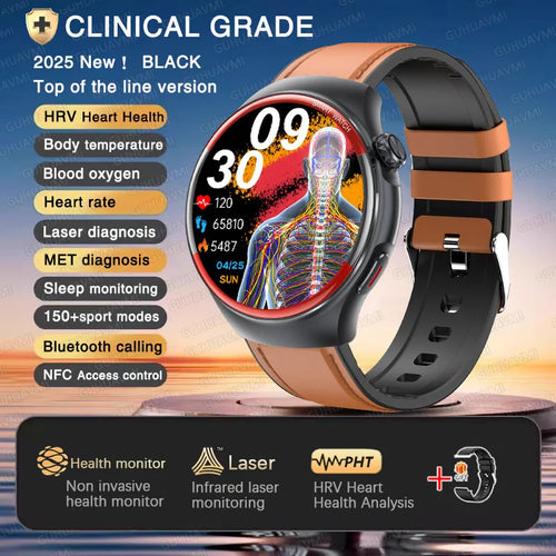 2025 New Nursing Health laser Cure Blood pressure Smart Watch Men