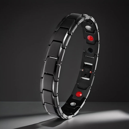 New Casual Style Men Magnetic Bracelet Simple Black Stainless Steel