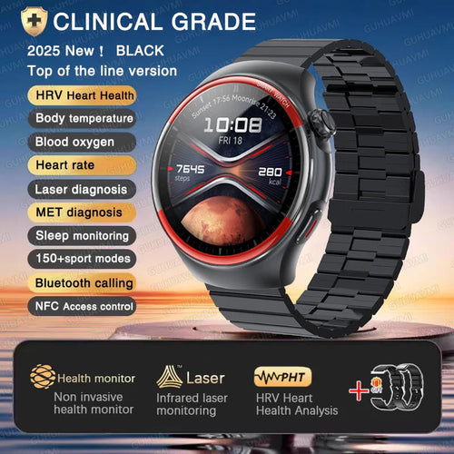 2025 New Nursing Health laser Cure Blood pressure Smart Watch Men