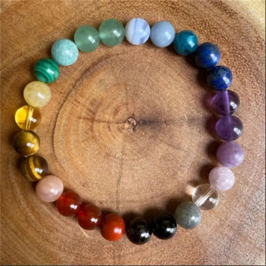 bracelets women healing tiger eyes Amethyst Gemstone 7 chakra beads