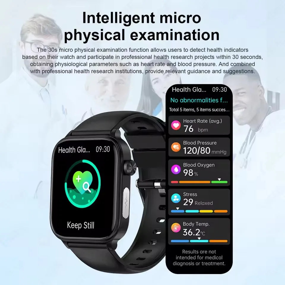 2025 New ECG+PPG+HRV Smart Watch Men Blood Lipid Uric Acid Health