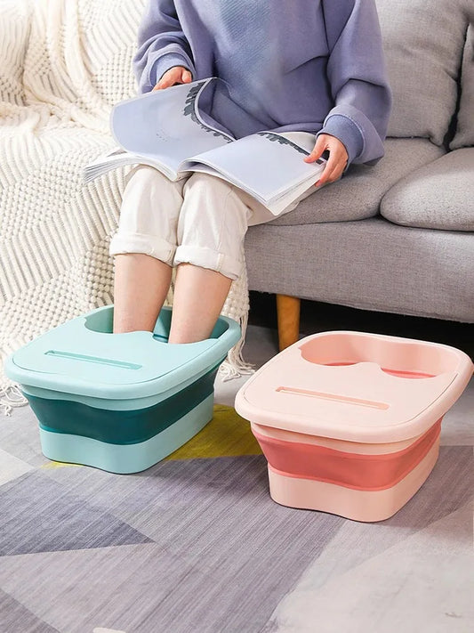 Foldable Footbath Massage Bucket Soaking Bucket Folding Basin Spa Foot
