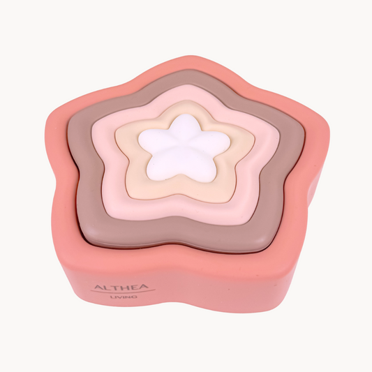 Estrella apilable sensorial de silicona orgánica